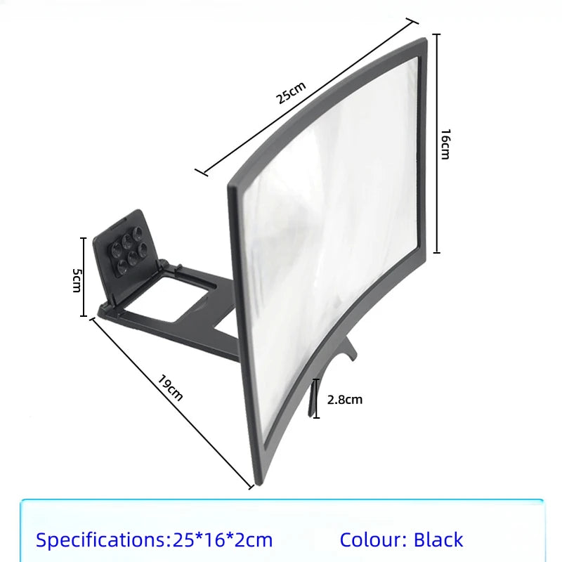 Phone Screen Magnifier 12 Inch Curved Desk Stand For Hands Free Video Viewing Back To School 2026 Ultra Clear