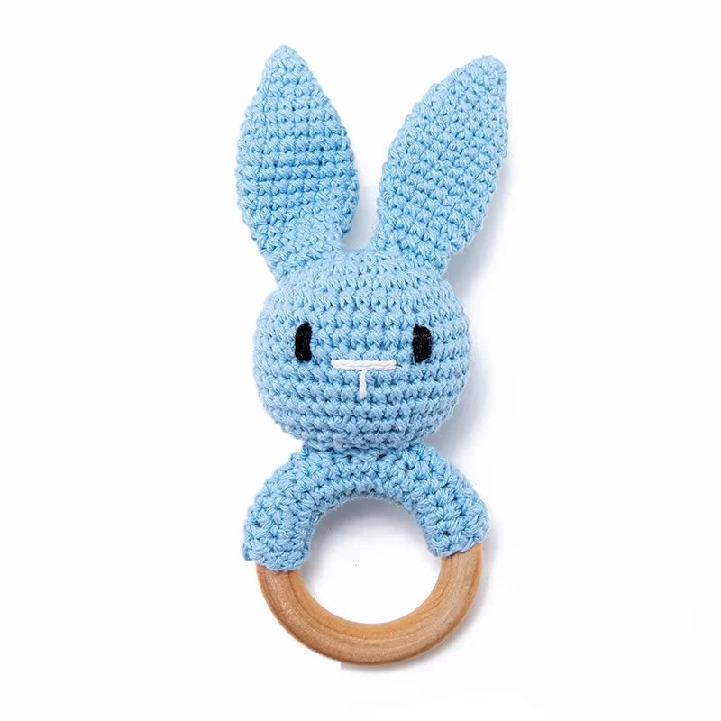 Baby Crochet Rattle Bunny Teether Newborn Sensory Toys