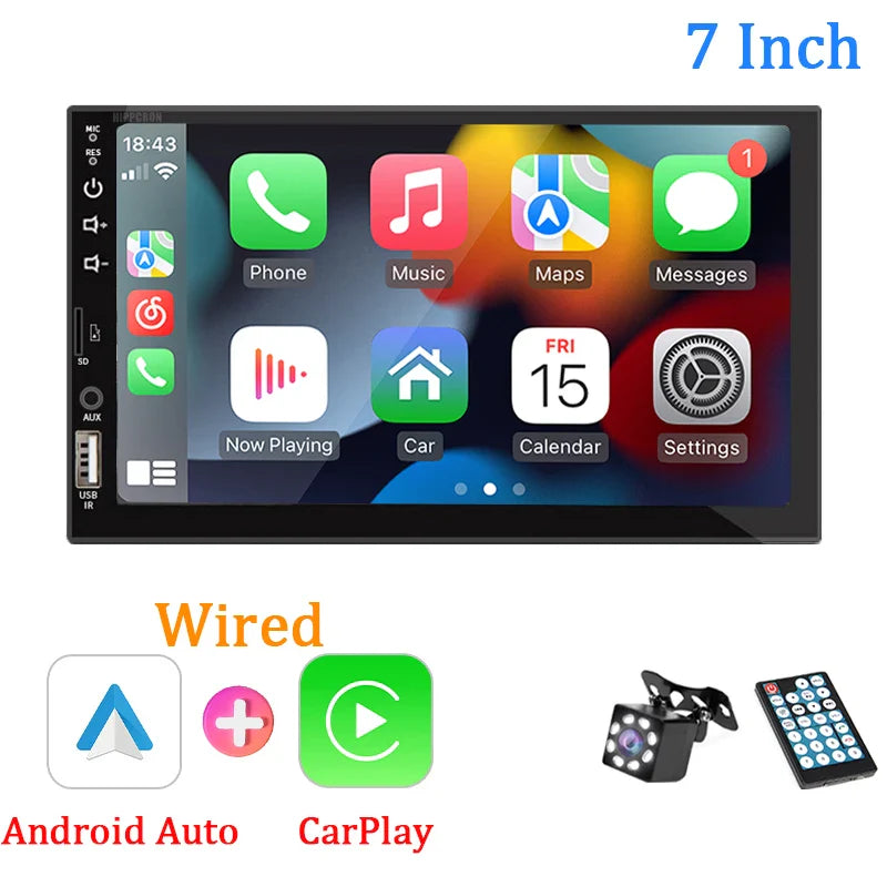 Car Stereo 7 Inch CarPlay Android Auto Multimedia Player With Bluetooth FM Radio AUX MirrorLink Fall 2025 Upgrade