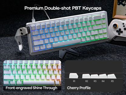 Teclado Mecánico Cableado Magnético al 65 Porciento con Retroiluminación RGB