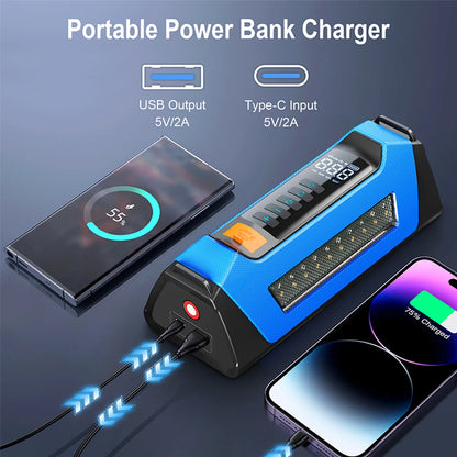 Auto Starthilfe Tragbare Powerbank 12V Mit Luftkompressor 6000A Spitzenwert Notstart 180 PSI Ablauf 2025