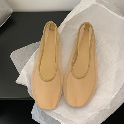 Lightweight Women Ballet Flats - Shallow Slip On Mesh
