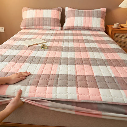 Protège-matelas matelassé à carreaux housse respirante antibactérienne literie automne 2025 sommeil frais