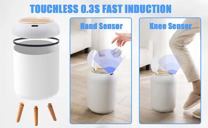 Motion Sensor Trash Can Small Plastic Smart Bin Hands Free