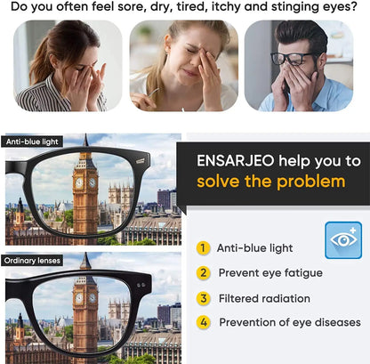 Blue Light Blocking Glasses Square Nerd Eyeglasses Back To School 2026 Reduces Eye Strain