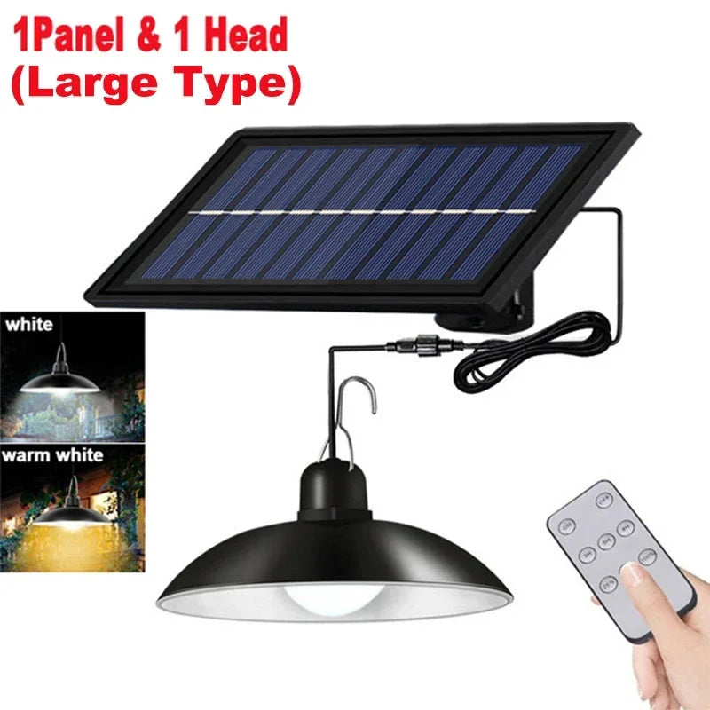 Solar Pendant Light With Remote Control, Outdoor Waterproof LED Lamps For Shed Barn Backyard Patio 2026