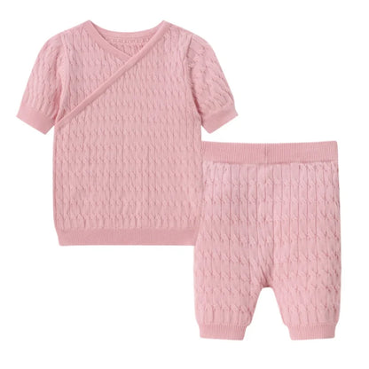 Abiti coordinati morbidi unisex per bambini – motivo a quadri, floreale, 100% cotone, abbigliamento casual estivo