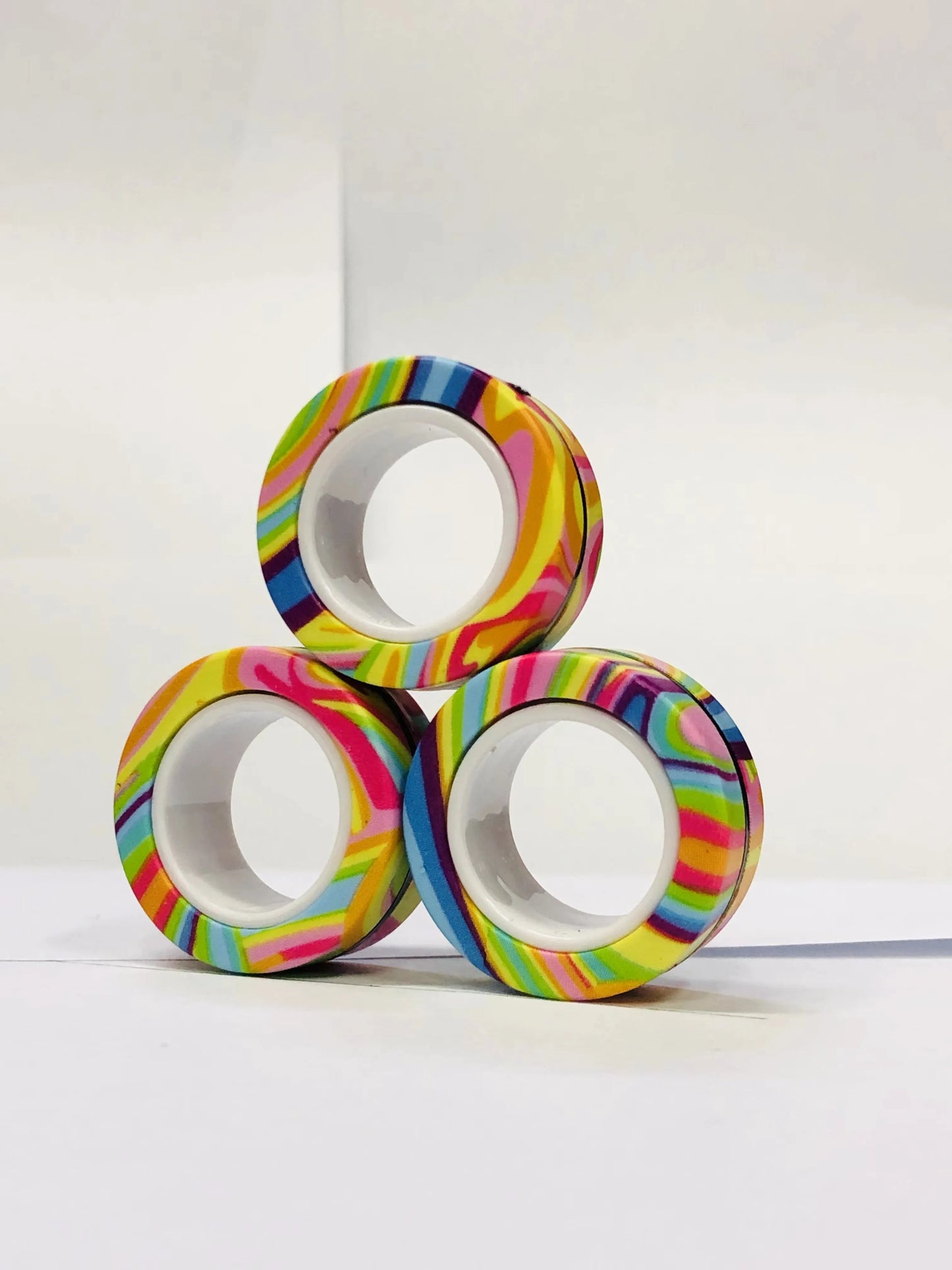 Magnetic Fidget Rings Set 3Pcs Stress Relief Spinner