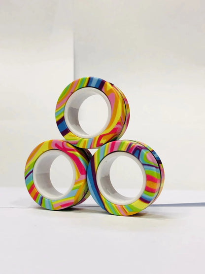 Magnetic Fidget Rings Set 3Pcs Stress Relief Spinner