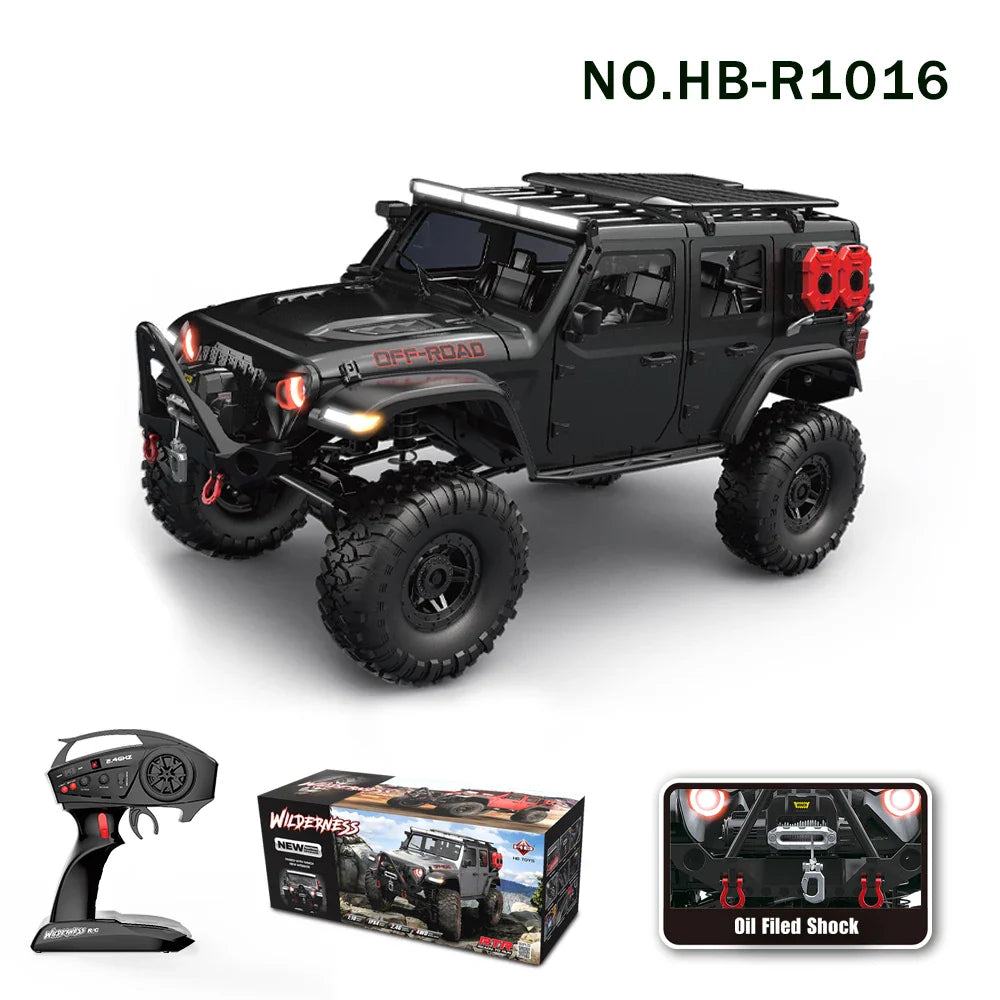 RC Car 4WD Off-Road Rock Crawler LED Lights 2.4G Proportional Control USB Charging Fall 2025 Gift Idea