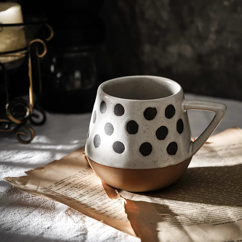 Keramisk krus håndmalet stor kapacitet retro kaffekop efterår 2025 kunsthåndværk morgenmad gave