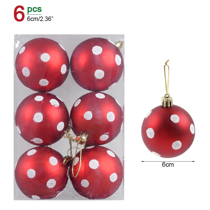 6cm Clear Glass Christmas Ornaments - 6-Pack Decorative Balls for New Year Tree, Perfect Holiday Gifts 2023