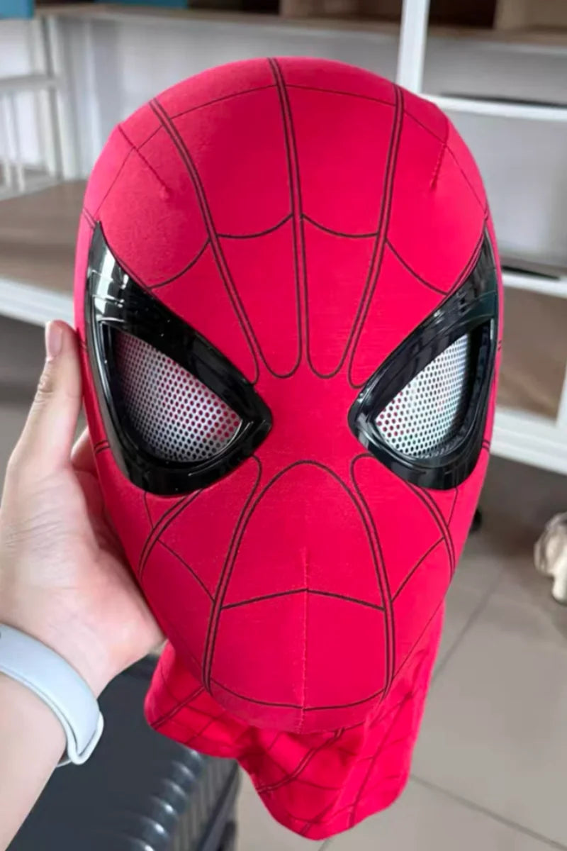 Remote-Controlled Spider-Man LED Cosplay Headgear with Glowing Red and Black Design 2026