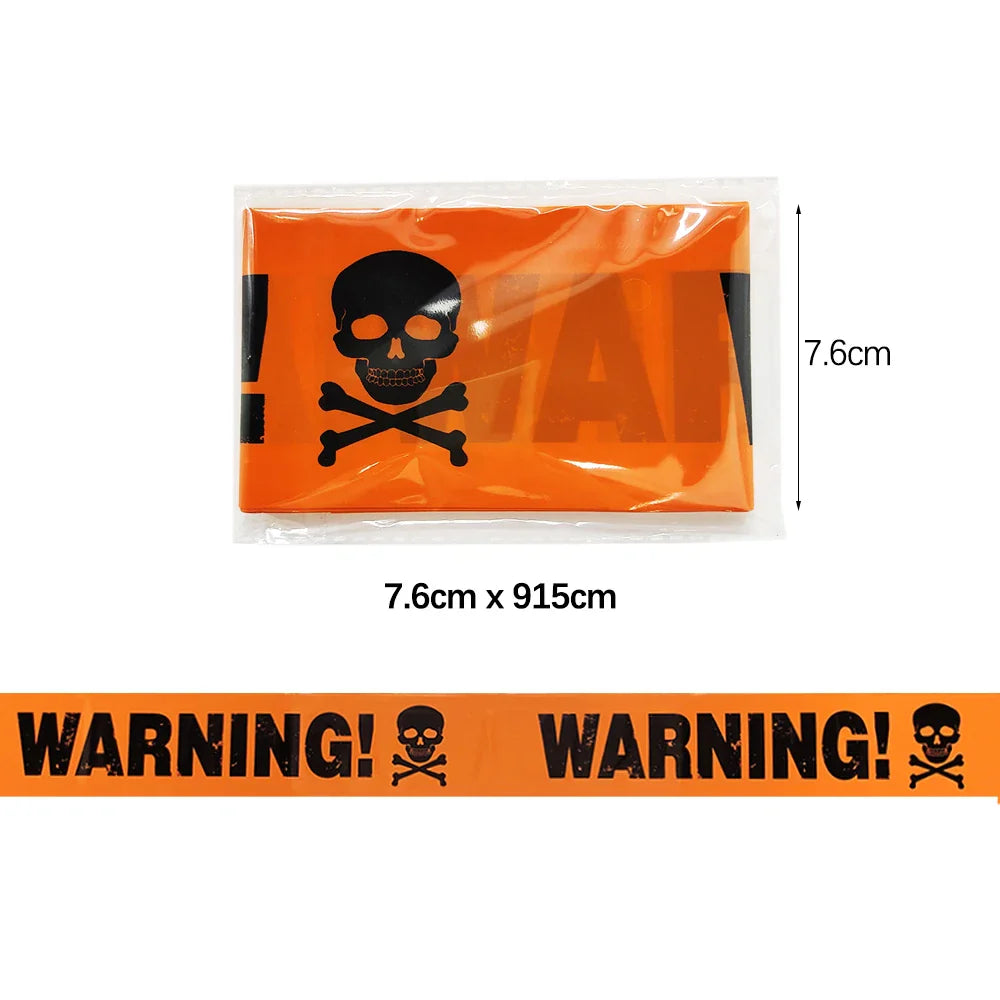 Nastro di Avvertimento Halloween Decorazione Festa Spettrale Set di Striscioni Decorazioni Halloween 2025 Facile da Appendere Prop per Finestra