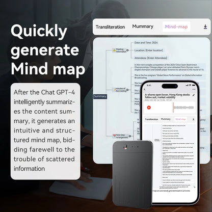 Enregistreur vocal AI ChatGPT4 Mini Transcripteur Traducteur
