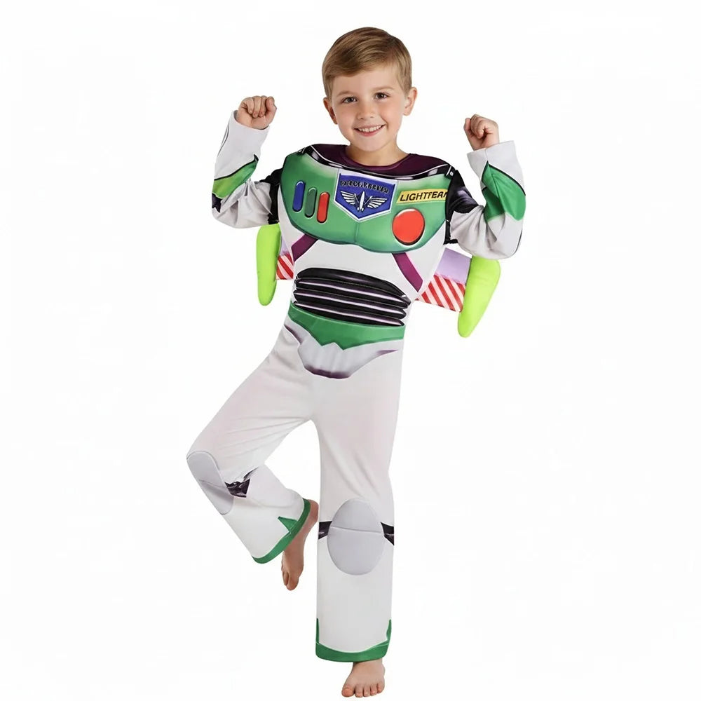 Buzz Lightyear Woody-jumpsuit voor jongens, 3-delig, met masker en vleugels, Halloween-cosplaykostuumset 2026