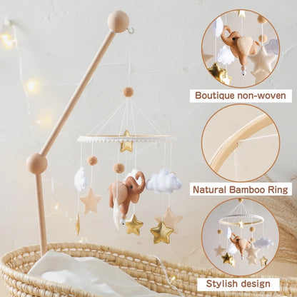 Hot Air Balloon Crib Mobile Newborn Sensory Toys Soothing