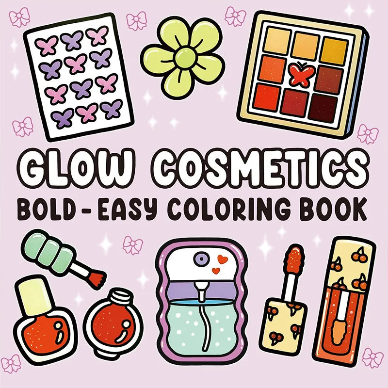Adult Coloring Book Cosmetics Themed Bold Easy Patterns Fall 2025 Gift Idea