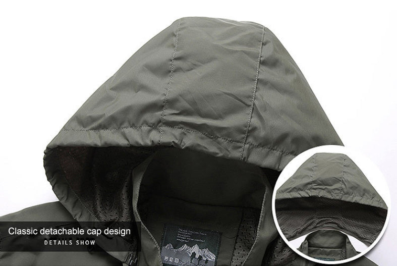Chaqueta táctica impermeable para hombre - con capucha, ligera