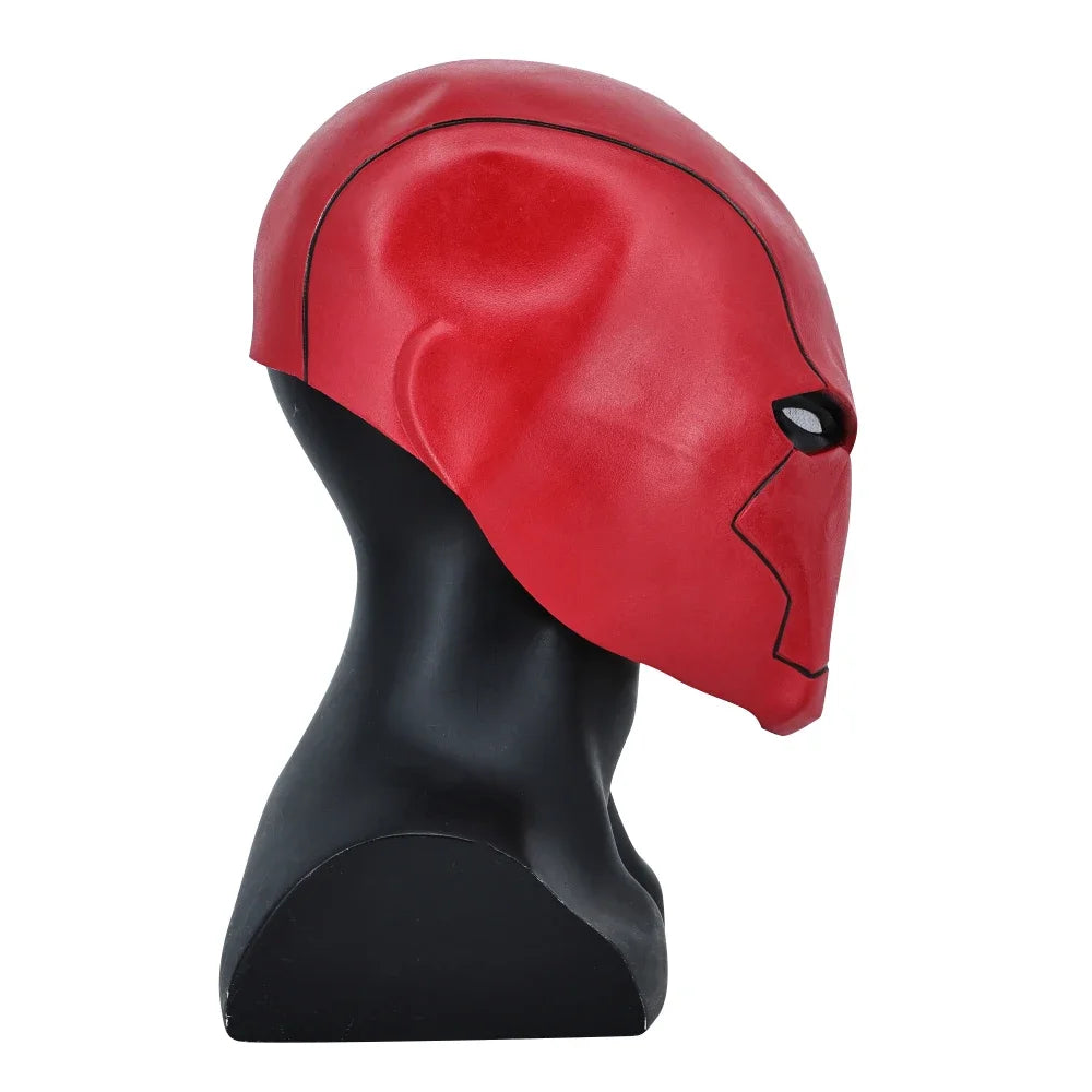 Red Hood Superhero Latex Helmet Full-Face Cosplay Mask for Adults Halloween 2026