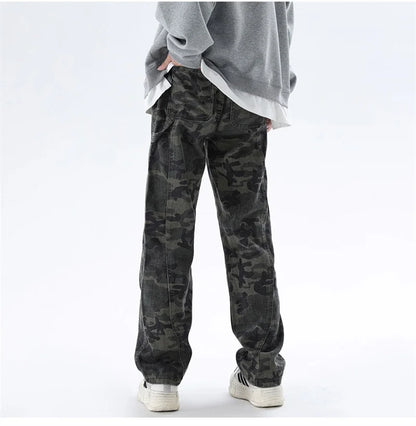 Jeans cargo para hombre de gran tamaño - denim recto y holgado