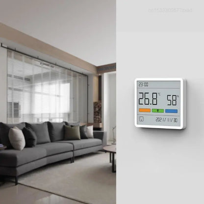 Innen-Thermometer Digital LCD Temperatur Feuchtigkeitsmesser Hygrometer Uhr Zuhause Klima-Monitor Herbst 2025 Genau