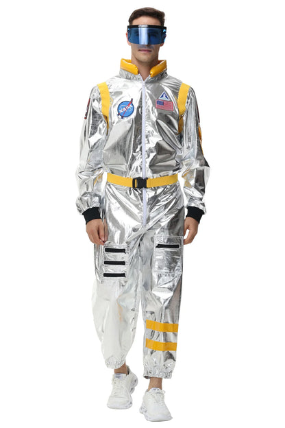 Zilverkleurig astronautenruimtepak voor volwassenen, jumpsuit voor koppels, cosplay voor Halloween, carnaval en verkleedfeesten 2026