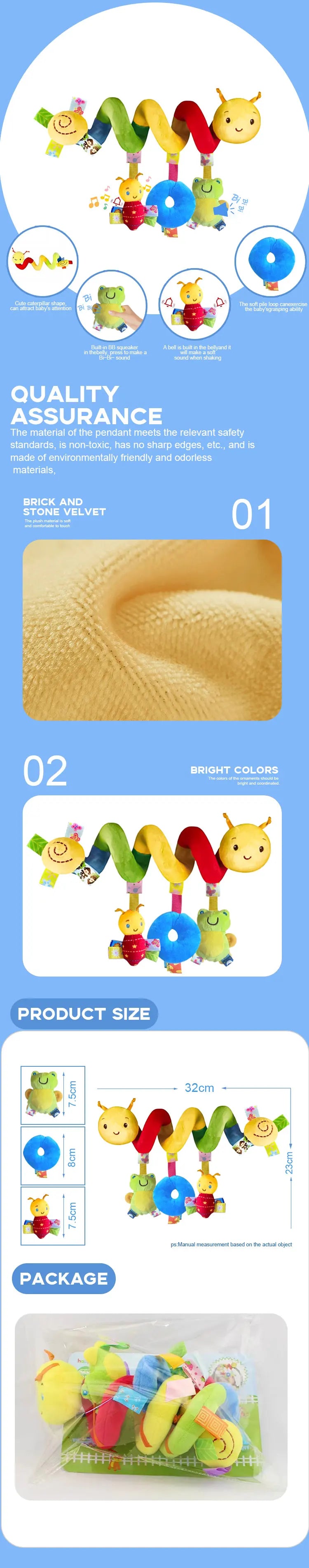 Baby hangend autostoeltje speelgoed met pieper rammelaars 0 tot 12M