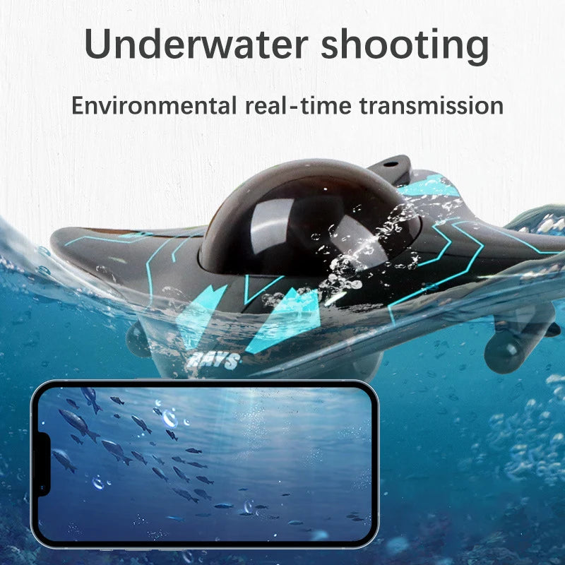 WiFi Mini RC Speedboat with Underwater Camera - Real-Time Transmission, 15m Range, Perfect for Kids' Christmas Gifts