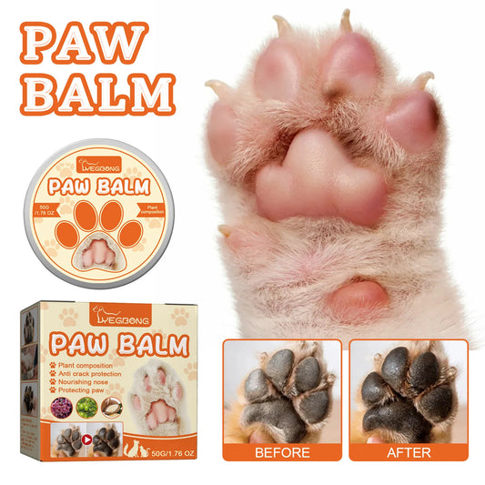 Pet Grooming Care Paw Balm for Cats & Dogs - Moisturizing 50g Cream for Paws & Nose Repair