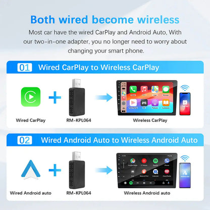 Wireless CarPlay AI Box 2in1 Android Auto Dongle Plug and Play Bilradio Opgradering 99 Procent Bilkompatibilitet Efterår 2025
