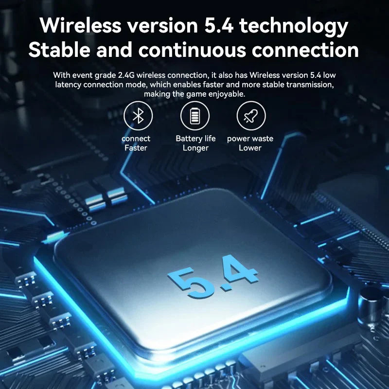 Gaming Headset Bluetooth 5.4 Wireless RGB Low Latency