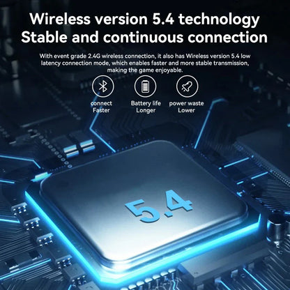 Gaming Headset Bluetooth 5.4 Wireless RGB Low Latency