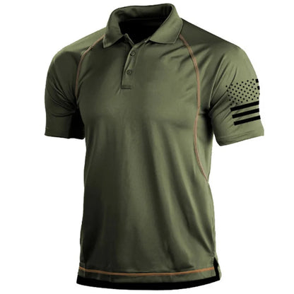 Summer Hiking T-Shirts Men Casual Loose Lapel Short-Sleeved Breathable Sports Tees