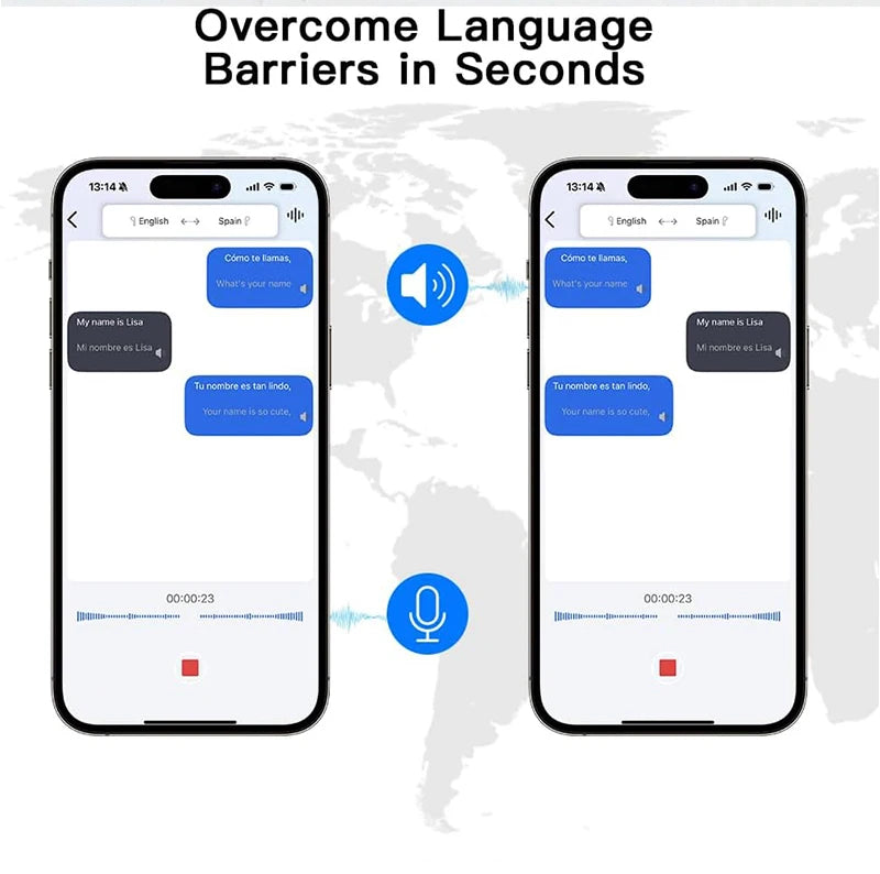 AI Translation Open Ear Earbuds With LCD Touch Screen