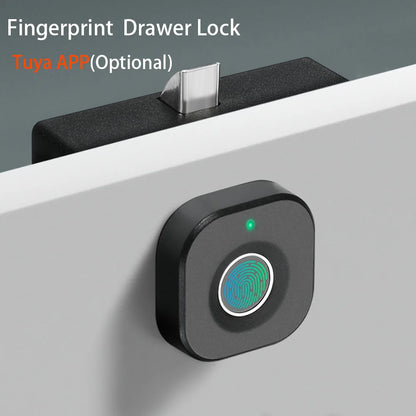 Fingerprint Cabinet Lock Black Keyless Smart Drawer Lock