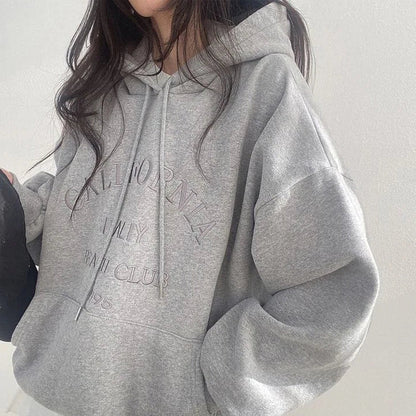 Oversized koselig hettegenser til dame - senkede skuldre, fleece