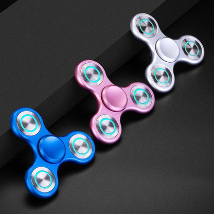 Fidget Spinner Luminous Metal Triangle EDC Desk Focus Toy