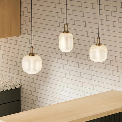 Japandi glaspendellampa japansk nordisk hänglampa varm