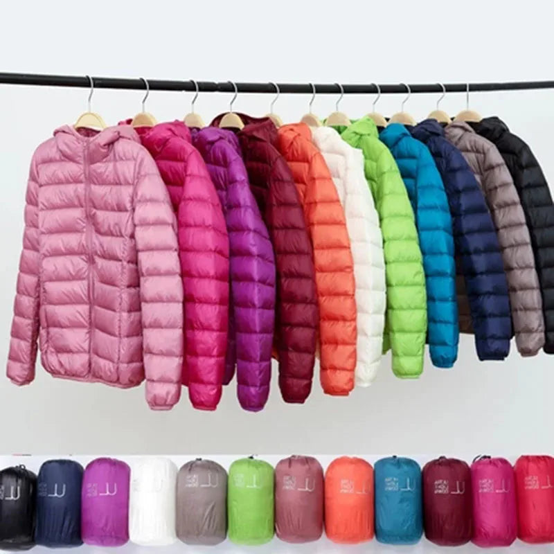 Lightweight Women’s Down Jacket - Hooded, Packable Travel