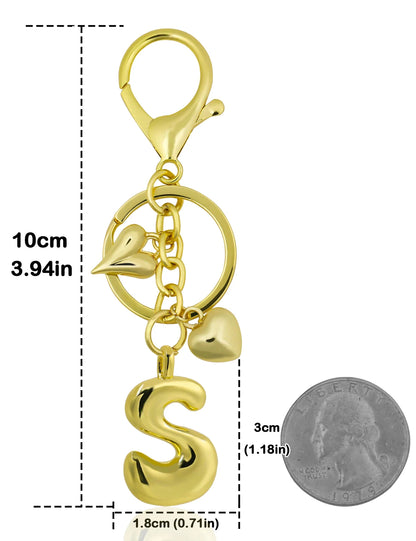 Personlig nøglering guld boblebogstav taskevedhæng gave