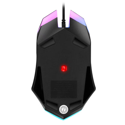 Mouse da gioco cablato RGB 3 pulsanti USB precisione ufficio