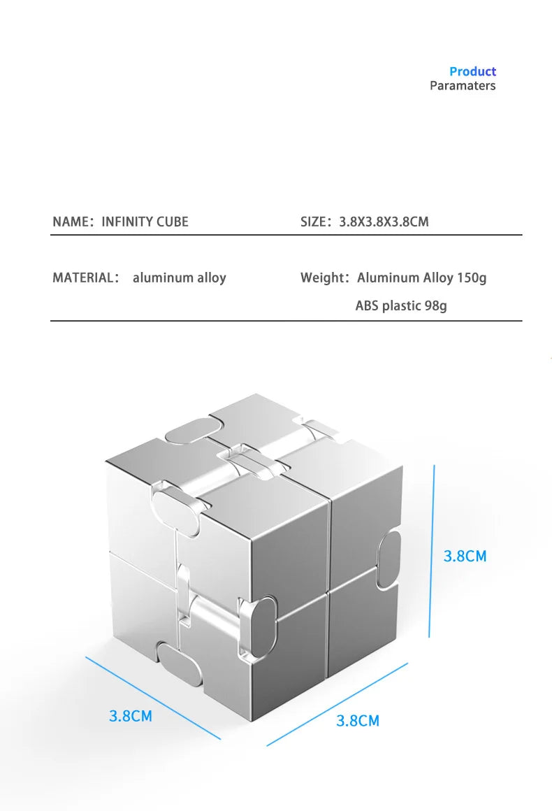 Metal Magic Cube Stress Relief Toy Portable Puzzle Focus