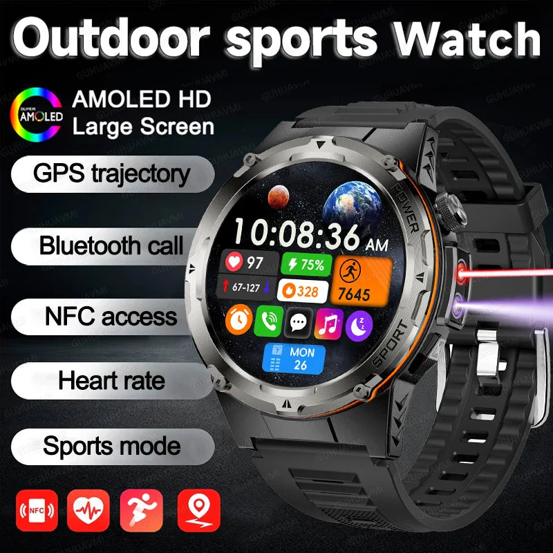 GPS Sports Smart Watch With AMOLED Display Compass NFC HD Calls Waterproof 500mAh Battery Fall 2025 Outdoor Trend