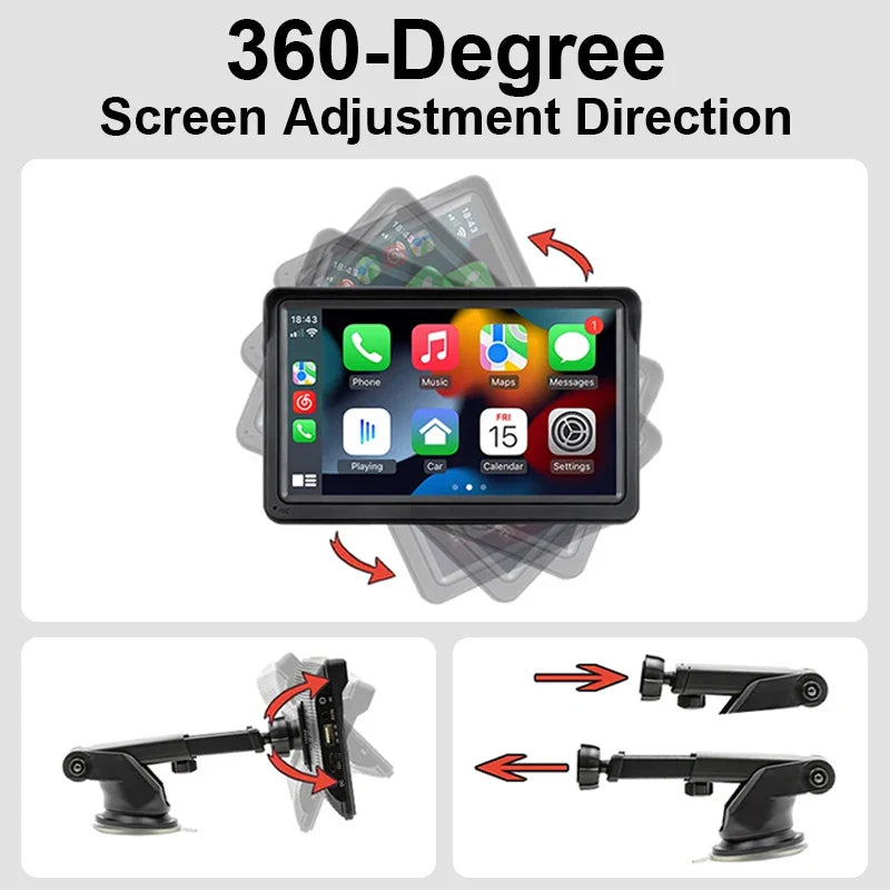 CarPlay Wireless Head Unit 7 Inch In Dash Car Stereo Universale Touch Screen Wireless Android Auto Fall 2025