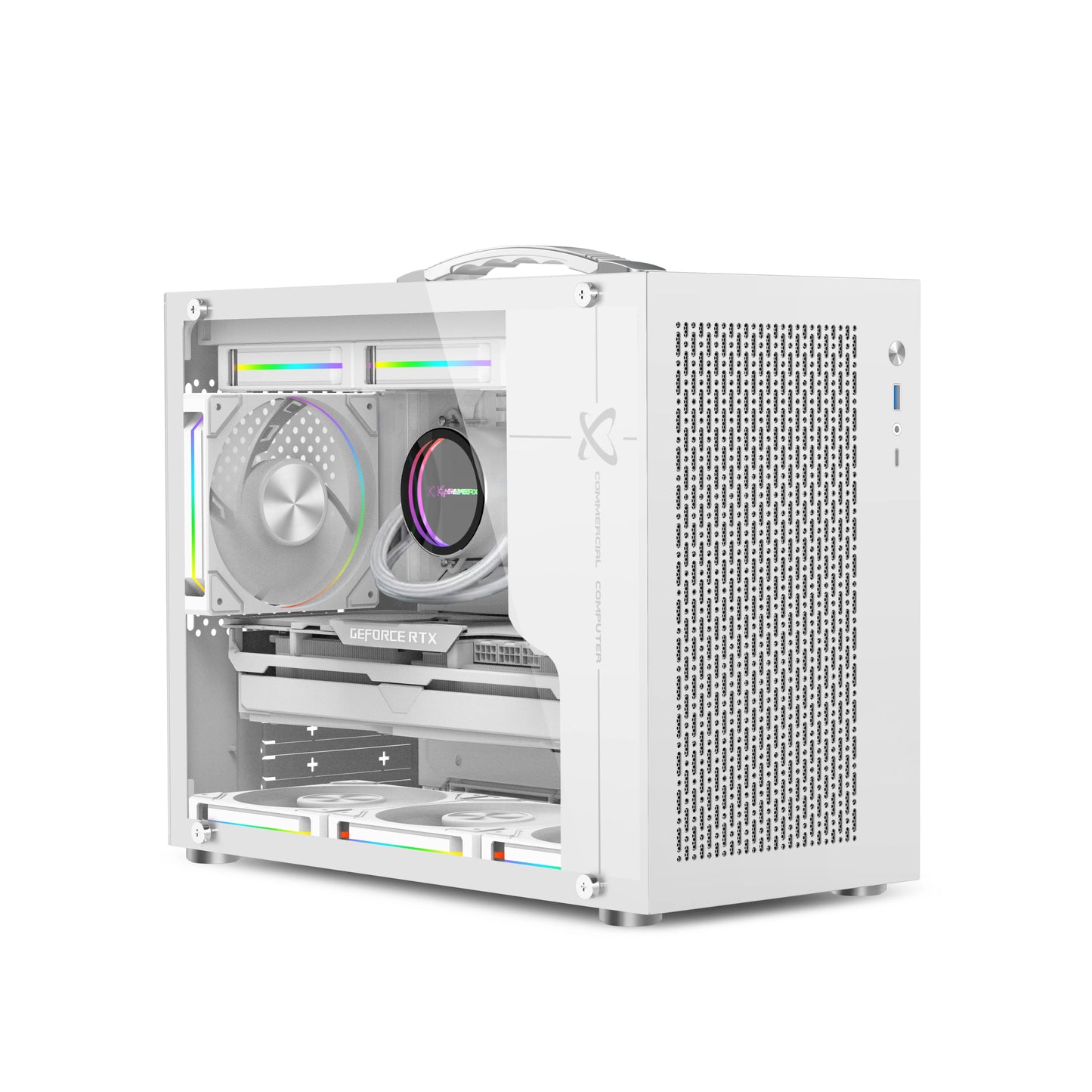 Boîtier PC Mini ITX Côté Transparent Refroidissement Liquide 240mm