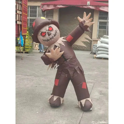 Opblaasbaar Halloween-cosplaykostuum als vogelverschrikker, themafeest met een kwaadaardig horrorthema, outfit voor optredens voor volwassenen 2026