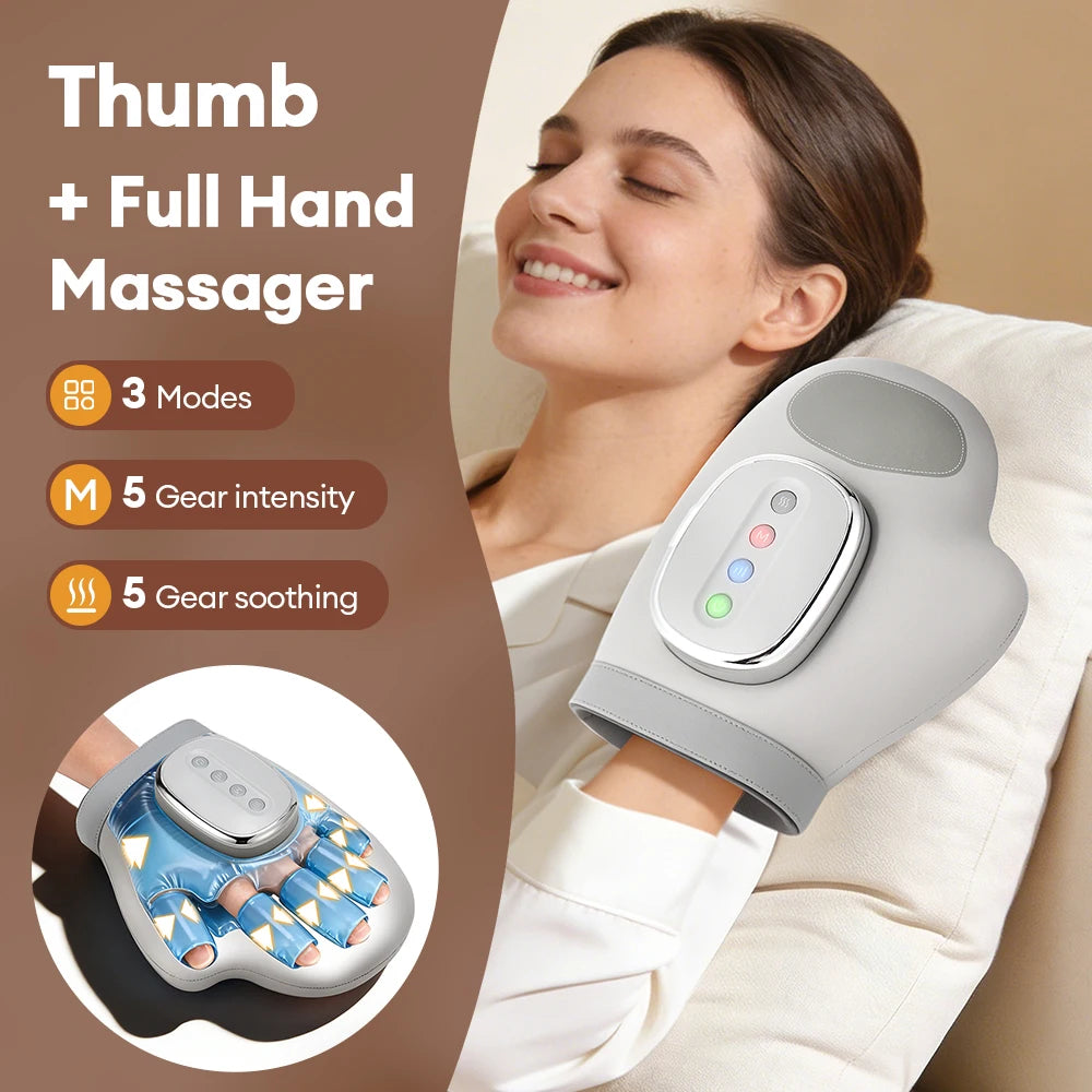 Electric Air Pressure Hand Massager – Finger Airbag Compress Thumb Acupoint Palm Kneading Glove 2026