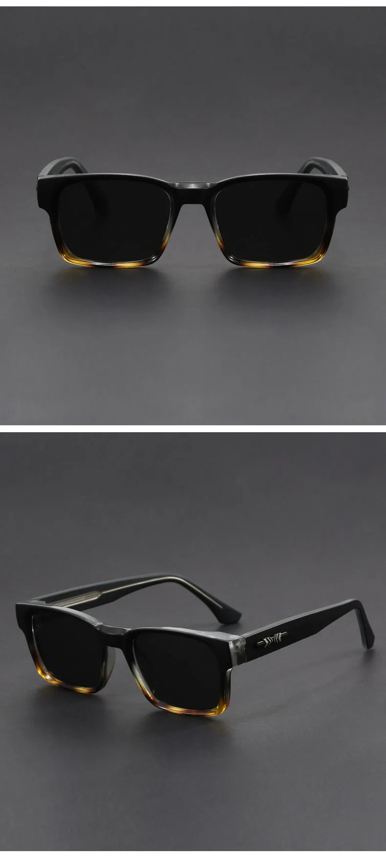 Men's square frame sunglasses UV400 – mirror lens, anti-mist outdoor driving shades, wide coverage
