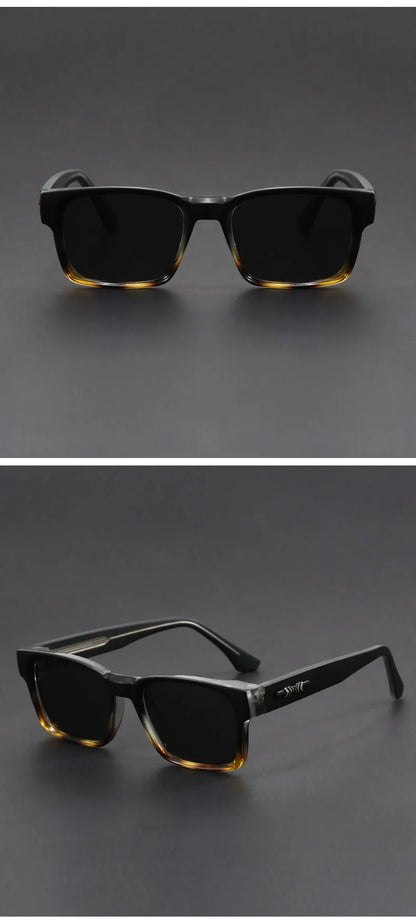Men's square frame sunglasses UV400 – mirror lens, anti-mist outdoor driving shades, wide coverage